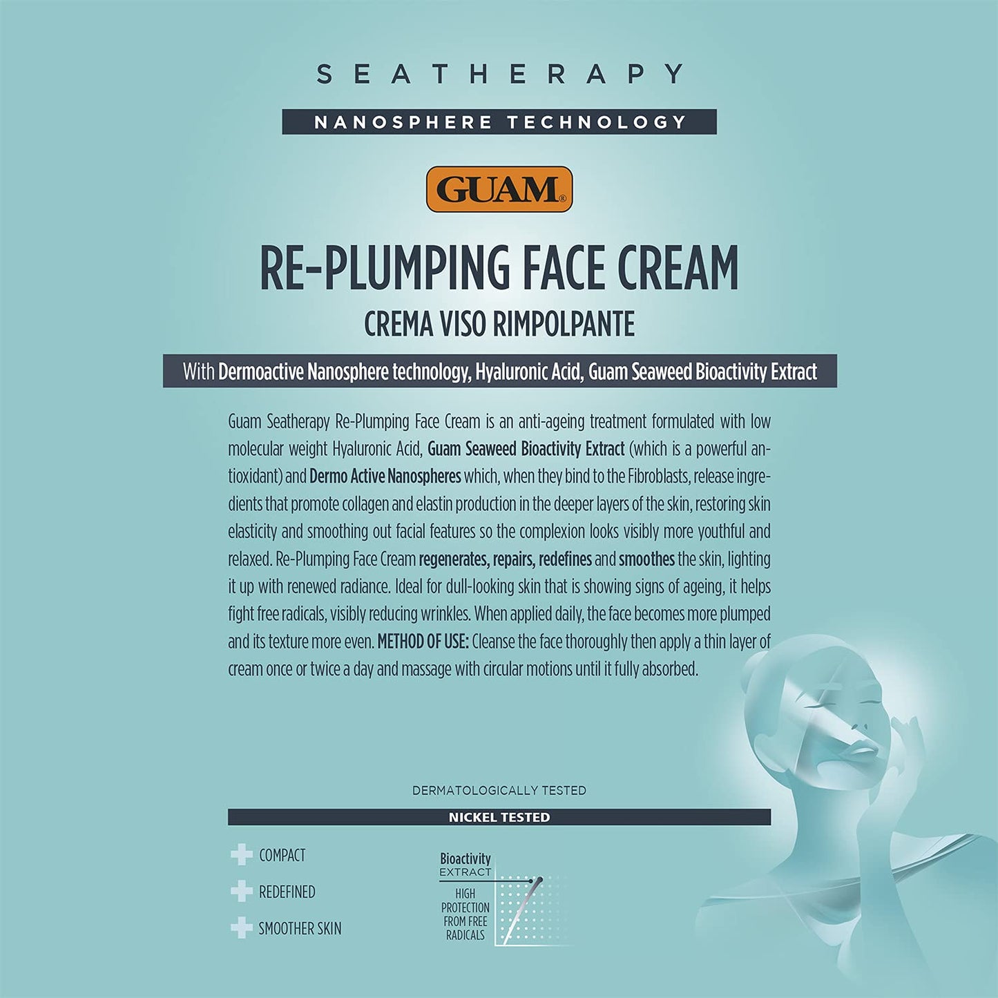 GUAM Seatherapy Gesichtscreme mit Fülleffekt & Anti-Aging | Straffend & feuchtigkeitsspendend | 50 ml